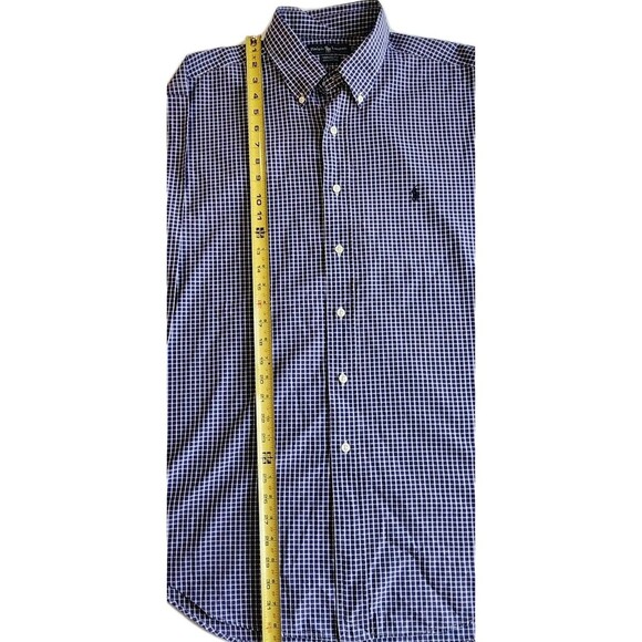 Ralph Lauren Purple Yarmouth Men’s Sz 17 Checkered Button Dress Shirt Oxford - Picture 4 of 7
